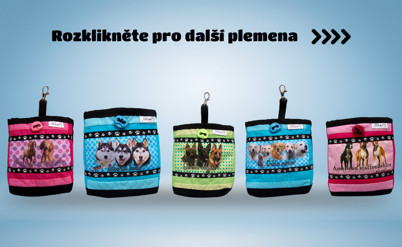 Látkové pamlskovníky s plemeny psů 